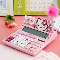 เครื่องคิดเลข ขนาดใหญ่ หน้าจอ 12 หลัก ลายคิตตี้ Hello Kitty ใช้ถ่าน AA 1ก้อน ใช้พลังงานแสงอาทิตย์ KT-2028A ได้ครบชุด สมุดโน๊ต ปากกา ตุ๊กตาคิตตี้