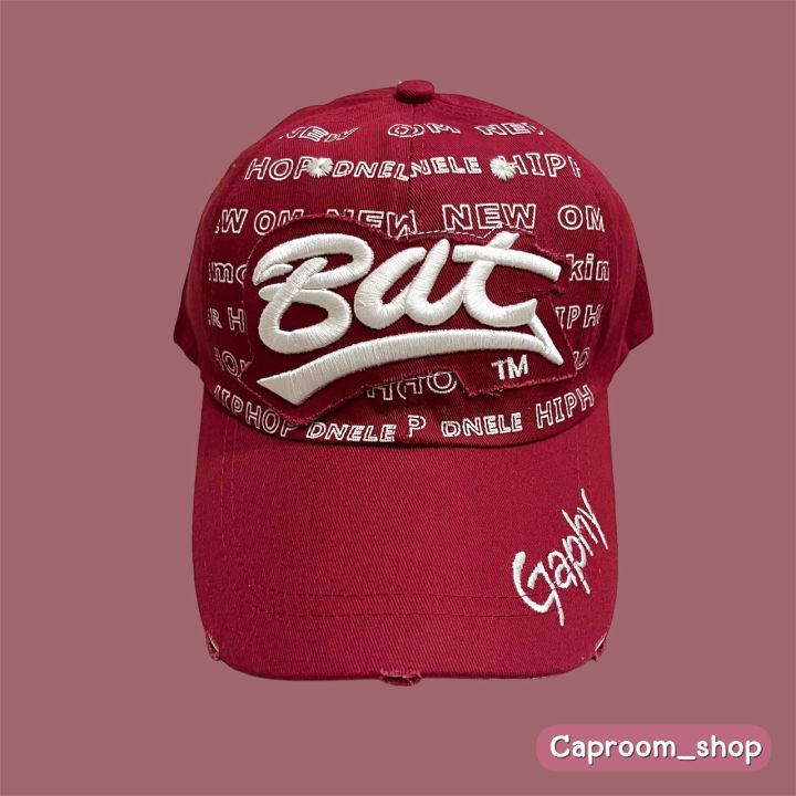 cap-bat-hat-หมวกบักเก็ต-bucket-หมวกแก็ป-หมวกเบสบอล-หมวกฮิปฮอป-hiphop-ลายปัก-มีหลายสี-หมวกสกรีน-หมวกเกาหลี-หมวกแฟชั่น-ราคาถูก-พร้อมส่ง