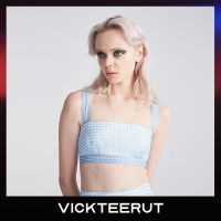 VICKTEERUT (ราคาปกติ 5,400-.) Gingham Organza Cropped Top เสื้อตัวสั้น ลายตาราง ผ้าออร์แกนซา