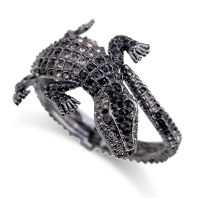 New Fashion Animal Style Vintage Crocodile Bangle Bracelet Antique Golden Plated Full Rhinestones Cuff Bangle Jewelry 4 Colors