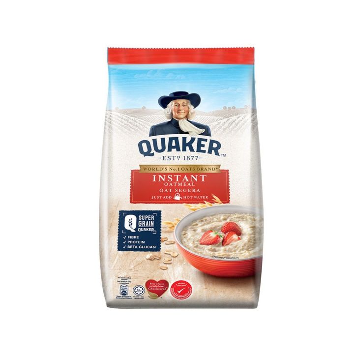 quaker-เควกเกอร์-ข้าวโอ๊ต-ขนาด-1000-กรัม-แบบธรรมชาติ-และแบบละลายง่าย-เพียงแค่เติมน้ำร้อน