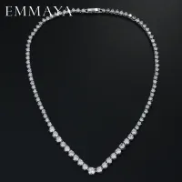 EMMAYA AAA Zircons Stunning Round CZ Crystal Necklaces and Luxury Bridal Party Jewelry For Wedding