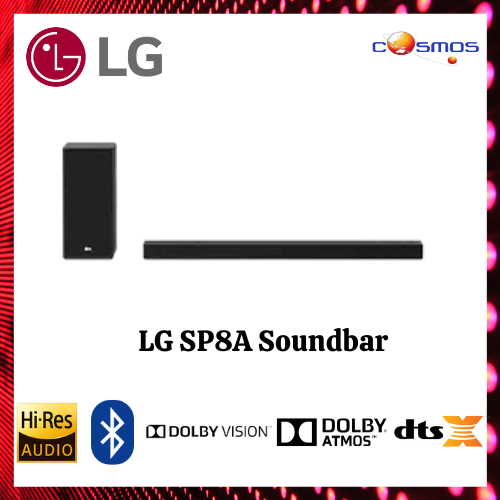LG SP8A 440W 3.1.2ch High Res Audio Sound Bar with Dolby Atmos & DTS ...