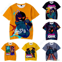 New！2023！T-shirt biasa dengan funkin Friday night cartoon pattern, cocok untuk anak laki-laki dan perempuan High quality products （Freeprinting of names）