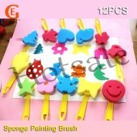 【hot sale】 ❀✠❦ B02 12Pcs Cartoon Sponge Brush Kids DIY Painting Sponge Seal Graffiti Tool Early Learning Art Toys