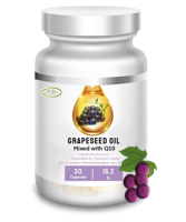 Supurra Grapeseed Oil ผลิตภัณฑ์เสริมอาหารน้ำมันเมล็ดองุ่น โคเอนไซม์ คิวเทน และดี-แอลฟา-โทโคเฟอริลแอซีเทต (30 Capsules)