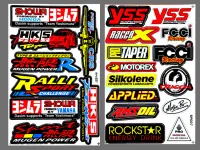 สติ๊กเกอร์แต่งรถ SHOWA MUGEN POWER YSS PROTAPER FCCI Racing รถมอเตอร์ไซค์ บิ๊กไบค์ สติ๊กเกอร์ติดกระจก แต่งรถรถยนต์ ติดข้างรถ ติดหมวกกันน็อค จำนวน 2 แผ่น