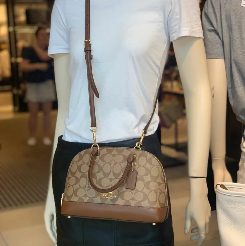 Original Coach F27583 Mini Sierra Satchel Dome Bag in Khaki