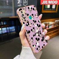 เคส JIUMOO สำหรับ Infinix เคส X655C 9 Pro ลายการ์ตูนมิกกี้บางหรูหราชุบเคสซิลิโคนป้องกันเลนส์กล้องคลุมทั้งหมดลวดลายขอบสี่เหลี่ยมเคสกันกระแทกแฟชั่น