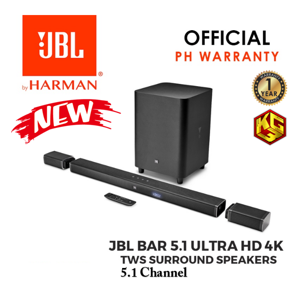 JBL Bar 5.1 Channel 4K Ultra HD Soundbar with True Wireless Surround