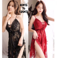 พลัสขนาดเซ็กซี่ Nightwear️ ผู้หญิงคอวีชุดนอนชุดชั้นในชุดนอนชุด