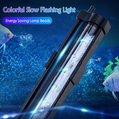 【LZ】□✷▥  Aquário Fish Tank Lâmpada LED barra clara colorida IP68 impermeável lâmpada subaquática decoração de aquários poder de iluminação UE EUA