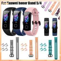 JIANGF อ่อนนุ่ม กีฬา สายรัดข้อมือ สายนาฬิกา สายสำรอง For Honor Band 5 4 ซิลิโคน