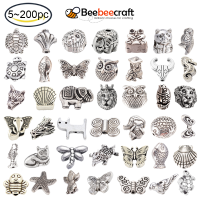 Beebeecraft 5-200 pc Antique Tibetan Silver Alloy Fish Beads Charm Bead Spacers Jewelry Findings Accessories for Bracelet Necklace Jewelry Making