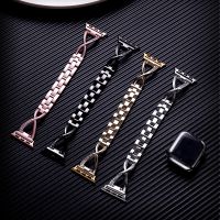 ✠ↂ㍿ Luxury Watch Band for Apple Watch 7 41 45mm 6 5 4 3 Women Lady Diamond Metal Bracelet for iWatch 7 44 40 42 38MM Strap