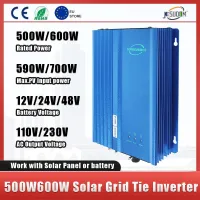 500W 600W DC 12V 24V 48V ไปยัง AC 110V หรือ220V MPPT อินเวอร์เตอร์เชื่อมต่อกับกริดพลังงานแสงอาทิตย์ปล่อยแบตเตอรี่ปรับได้