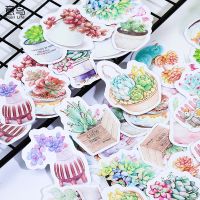 [LWF ร้อน] ¡45ชิ้น/กล่องสีเขียว Succulents พืชสติกเกอร์ตกแต่งสมุด Diy ติดฉลากไดอารี่เครื่องเขียนอัลบั้มวารสารสติ๊กเกอร์