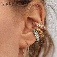 Faitolagiเครื่องประดับBoho Ear CuffคริสตัลCรูปร่างFull Rhinestonesที่มีสีสันง่ายปลอมเจาะEarcuffsคลิป