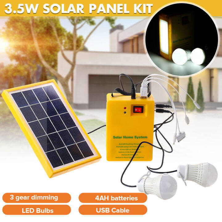 【Dengan Lampu Samping】(3 Gear) Kit Sistem Energi Surya Rumah Panel ...