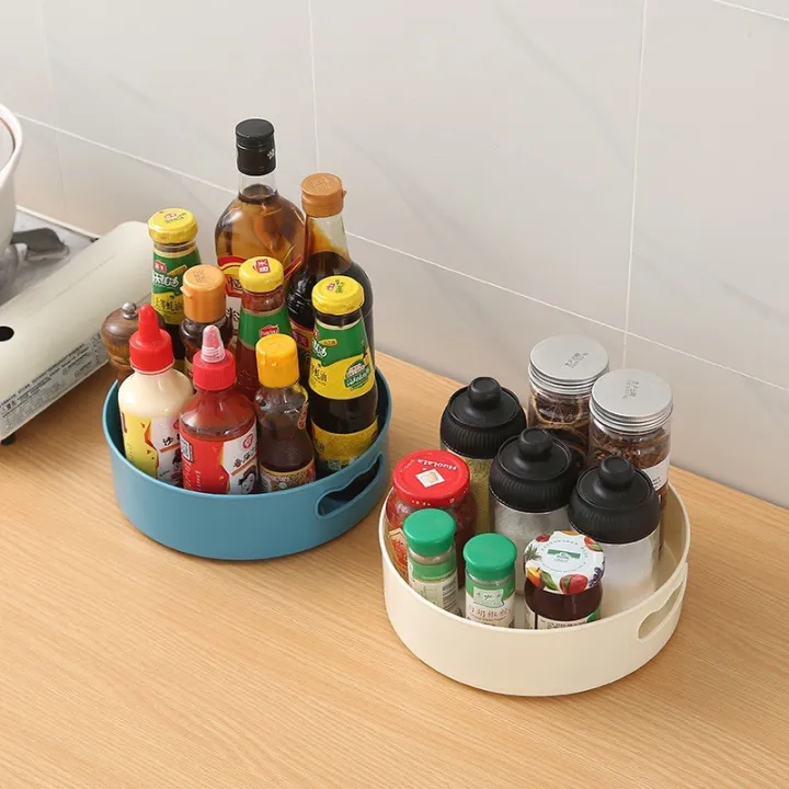 SJW THE NEW 360 Rotating Kitchen Storage Tray Kitchen Rotating Spice ...