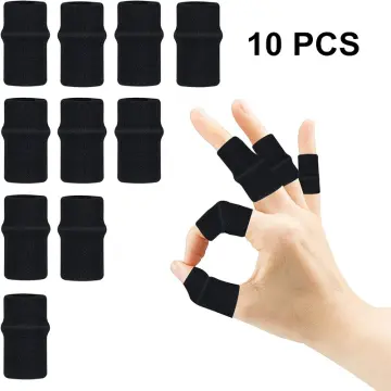 5/10Pcs Useful Sports Safety Thumb Protector Basketball Accessories  Arthritis Support Finger Protection Finger Guard Sports Finger Sleeves  WHITE 5PCS