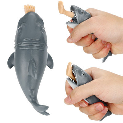 ของเล่นบีบขารูปปลาฉลาม1ชิ้น,ของเล่นคลายเครียดยืดหยุ่นของขวัญพลาสติกตลกของขวัญ