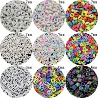 100pcs/Lot Letter Beads Oval /Square Shape Multi Number Letter Beads For Jewelry Making DIY Charms Bracelet Necklace Accessories Beads