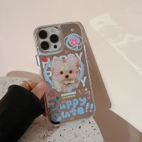 เคสกระจกนิ่ม Apple iPhone 14/13/12/11/X/x/xr ลายลูกสุนัขน่ารัก13 Pro Max เคสโทรศัพท์มือถือซิลิโคน14 Plus พร้อมการแต่งหน้าแบบทัชสกรีน12 Mini ป้องกันการกระแทก-เคสป้องกันโทรศัพท์มือถือฤดูใบไม้ร่วง