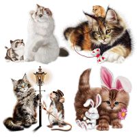 ┅ Three Ratels CM42 Cat and friends kid 39;s bedroom decoration wall sticker toilet Decal gift label