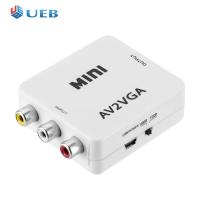 กล่องแปลงวิดีโอ Mini HD AV2VGA AV RCA CVBS เป็น VGA Video HDTV อะแดปเตอร์