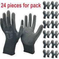 24Pieces/12 Pairs Safety Working Gloves Pu Cotton Industrial NMSafety Brand Supplier