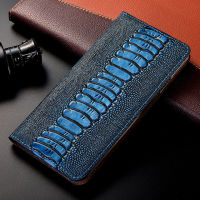 Ostrich Claw Grain Genuine Leather Magnetic Phone Bag For Xiaomi Mi11T ProXiaomi Mi11T Phone Holster Card Slot Holder Funda