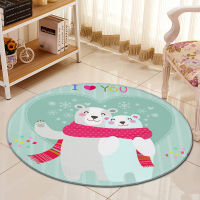 20213D Carpet Jungle Animals Cartoon Round Living Room Carpets Chair Mat Kitchen Area rug Baby Kids Bed Room Mat Indoor Doormat 60