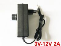 【Factory-direct】 อะแดปเตอร์ปรับไฟกระแสตรง3V-12V 2A,อะแดปเตอร์ปรับแรงดันไฟฟ้า3V 4.5V 5V 6V 7.5V 8V 9V 11V 12V 2A 24W Adatper EU 1ชิ้นปลั๊ก5.5มม.