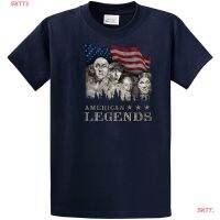 เสื้อยืดแขนสั้น The Three Stooges Short Sleeve T-Shirt Rushmorons American Legends Mount Rushmore Morons 3 Curly Moe Lar  021B