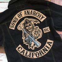 Set 4 ชิ้น Sons Of Anarchy ตัวรีดติดเสื้อ อาร์มรีด อาร์มปัก ตกแต่งเสื้อผ้า แจ๊คเก็ตยีนส์ Embroidered Iron on Patch ขนาดใหญ่