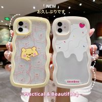 เคสโทรศัพท์มือถือ ซิลิโคนนุ่ม ใส ขอบหยัก ลายการ์ตูนหมี สตรอเบอร์รี่ น้ําผึ้ง สําหรับ iphone 7 8 6S P LUS XR 11 12 13 14 pro xs max