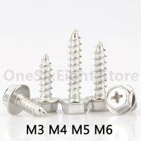 Flanged Phillips Hexagon Self-Tapping Screws A2 Stainless Hex Head Tappers Nails Screws  Fasteners