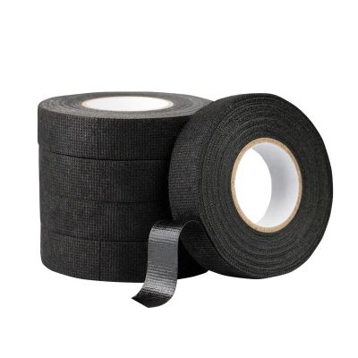 15M 9/19/25MM Heat-resistant Adhesive Cloth Fabric Tape For Automotive Cable Tape Harness Wiring Loom Electrical Heat Tape Adhesives Tape