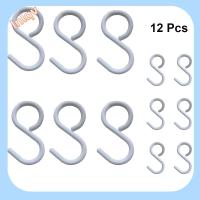 LNLQV 12Pcs พลาสติกทำจากพลาสติก S hooks ปลอดภัยและเงียบ คอยืดหยุ่น ตะขอแขวน S ใช้งานได้จริง ปราศจากสนิมอย่างสมบูรณ์ ตะขอรูปตัว S หมวกก้านตู้เสื้อผ้า