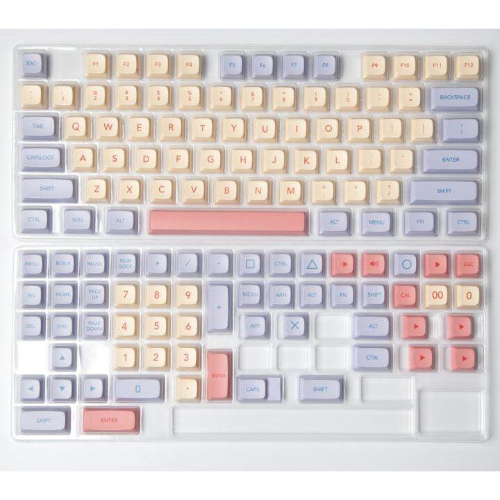 132-คีย์-marshmallow-keycap-xda-profile-น่ารักสีชมพู-pbt-sublimation-คีย์บอร์ด-keycap