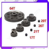 11184 โลหะ Diff เกียร์หลัก 64T 11181 Motor Pinion Gears 17T 21T 26T 29T สำหรับ 1/10 RC รถบรรทุก HSP Himoto Amax Redcat เกิน 94111-czechao