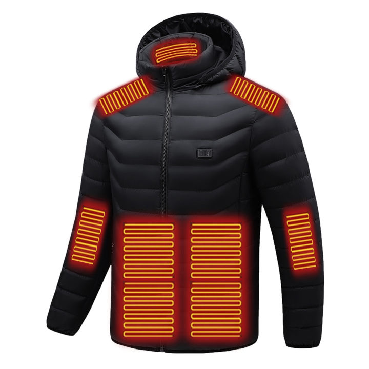 เสื้อโค้ทกันหนาวไฟฟ้าสำหรับผู้ชาย-เสื้อโค้ทให้ความร้อน15พื้นที่ชาร์จ-usb-เสื้อแจ็คเก็ตกันหนาวให้ความอบอุ่นชุดกีฬากลางแจ้ง