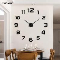 ZZOOI Muhsein Top Selling Modern Wall Clock Big Size 3D Clocks Acrylic Mirror Wall Sticker Clock Home Decorate Living Room&amp;Office