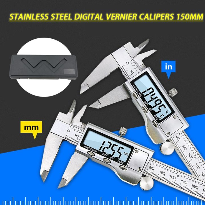 0-150mm-vernier-สแตนเลสสตีล-พลาสติก-lcd-digital-caliper-6นิ้วเครื่องมือเครื่องมือวัดความลึก