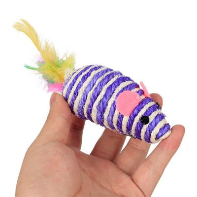 หนูปลอม หนูเชือก ของเล่นหนูขนหางตุ๊กตาสีสันสดใสสำหรับแมวของเล่นหนูสมจริงอุปกรณ์สำหรับสัตว์เลี้ยงอุปกรณ์สำหรับแมว