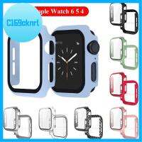 เคส C169CKNRL ป้องกันรอยขีดข่วนสำหรับนาฬิกา IWatch 40มม. 44มม. กระจกนิรภัยป้องกันเต็มพื้นที่ปกป้องหน้าจอเคส PC ด้าน