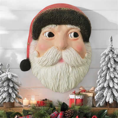 25 ซม. น้ำยางโฟมคริสต์มาสเครื่องประดับตกแต่งบ้านเตาผิงซานตาคลอสจี้ติดผนังสำหรับปีใหม่