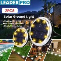 2pcs IP66 8 LED Solar Ground Light Waterproof Buried Light Under Ground Lamp Outdoor Path Way Garden