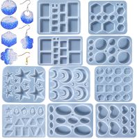 【YF】 Epoxy Silicone Geometria Mold Brinco Pingente Colar Triângulo Redondo Chaveiro Molde de Resina Fazer Jóias Acessórios